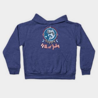 Happy 4Th of July Funny Fish Retro Kids Hoodie